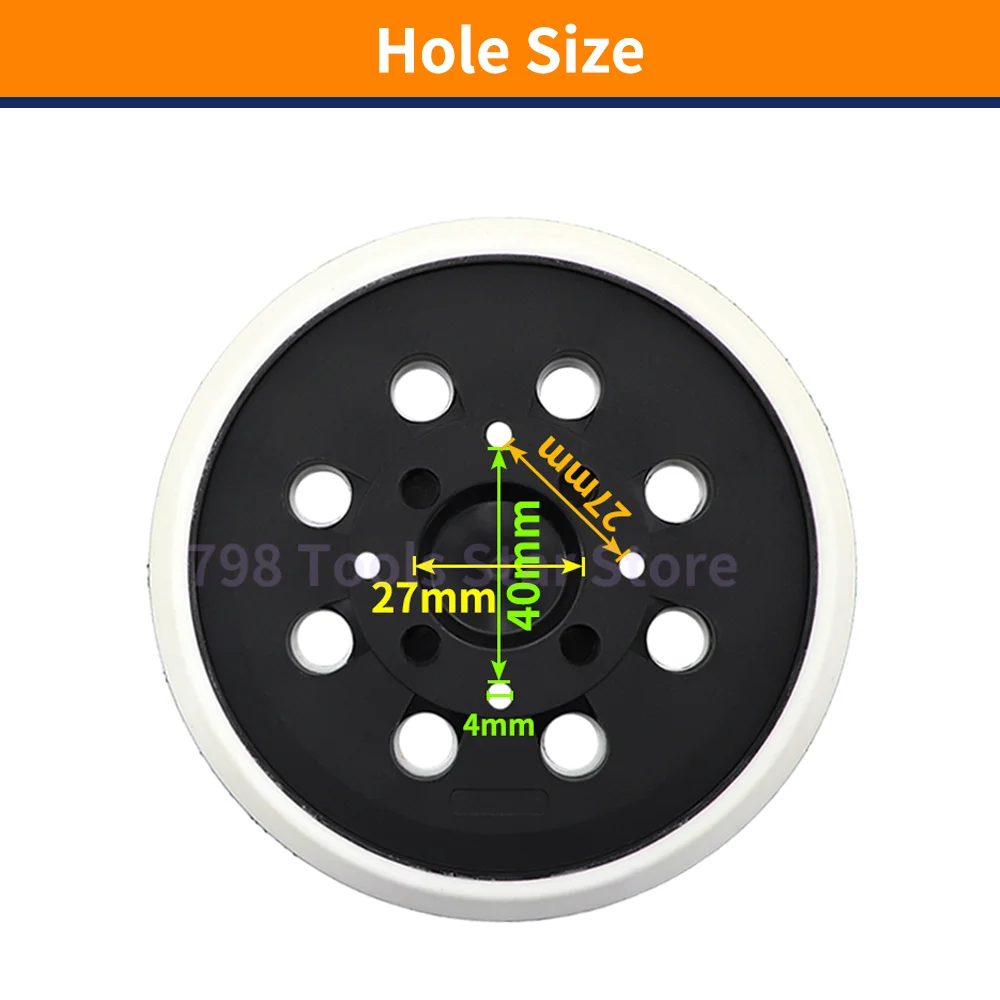 1PC 5 Inch 125mm 8 Hole Hook and Loop Sanding Disc Backing Pad for Bosch PEX 300 PEX 400 AE PEX 4000 AE Power Tool Accessories