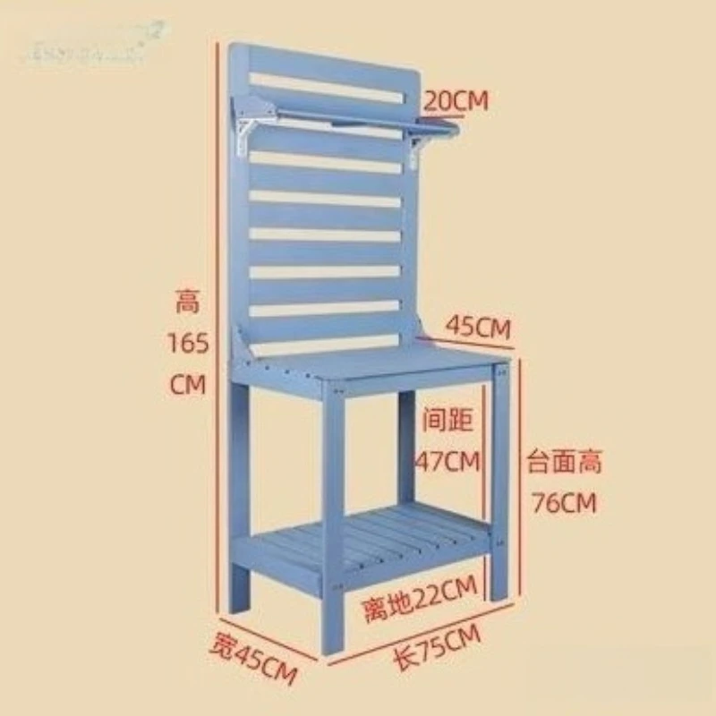 Shelf Balcony Anticorrosive Wood Floral Arrangement Console Tools Outdoor Flower Stand Worktable Storage Rack Decoration Large