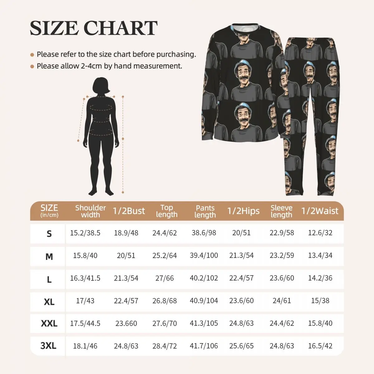 Don Ramon - El Chavo Del Ocho Round Neck Long Sleeves Nightdress for Sleeping Sleepshirts Women Loose Pajama Set Long Pants 2