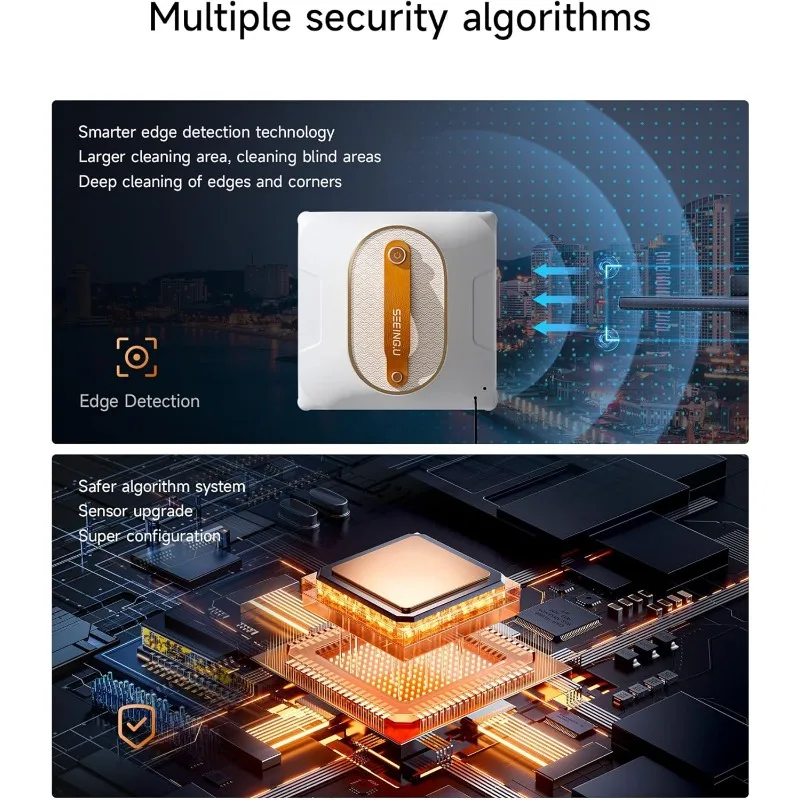 창 청소 로봇, 이중 물 스프레이 6000Pa 흡입력을 갖춘 창 청소 로봇 지능형 경로로 자동 청소