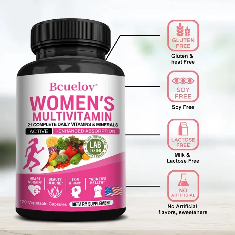 Women\'s Daily Multivitamin and Multimineral Supplement for Energy, Heart, Joints, Bones, Skin, Immunity, Focus, Vitamins ACEDK