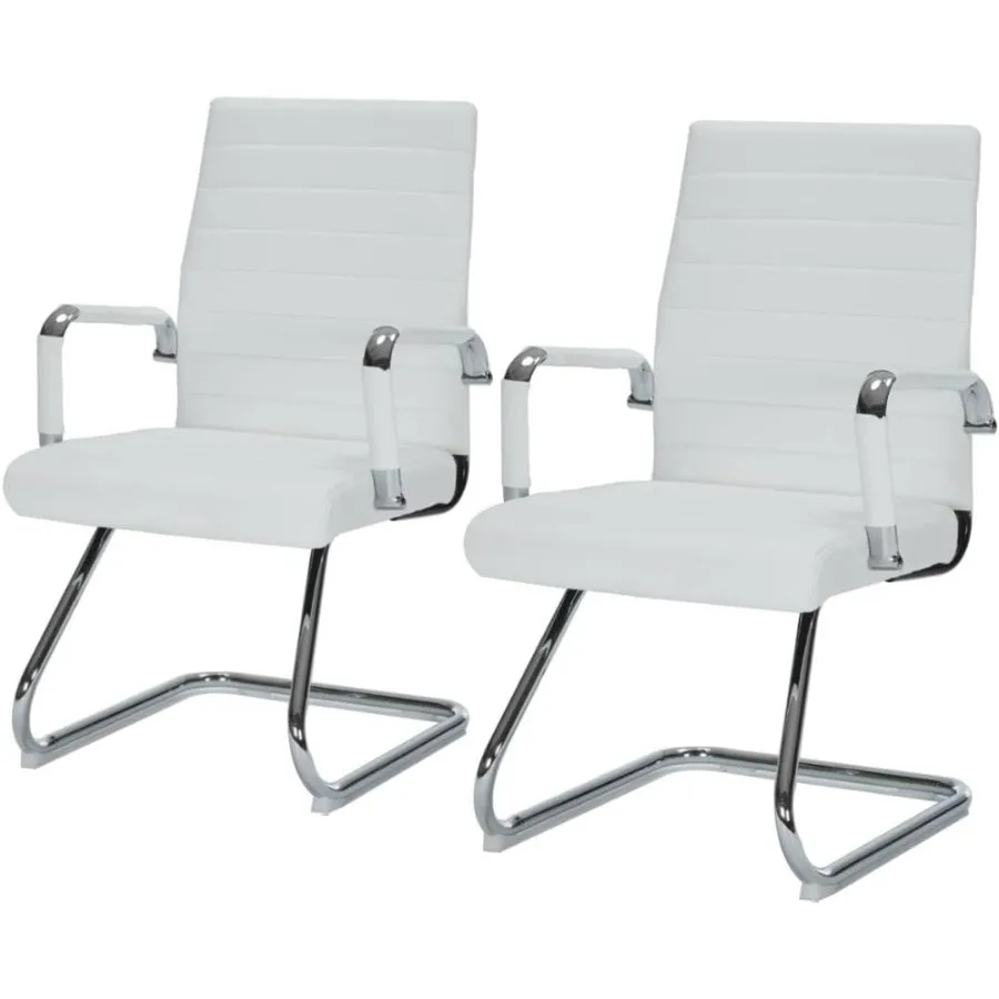 كراسي استقبال مكتب الضيوف، كرسي مكتب مكتب جلدي مريح، كرسي غرفة الاجتماعات مع قاعدة زلاجات، دعم مريح لمنتصف الظهر T #1