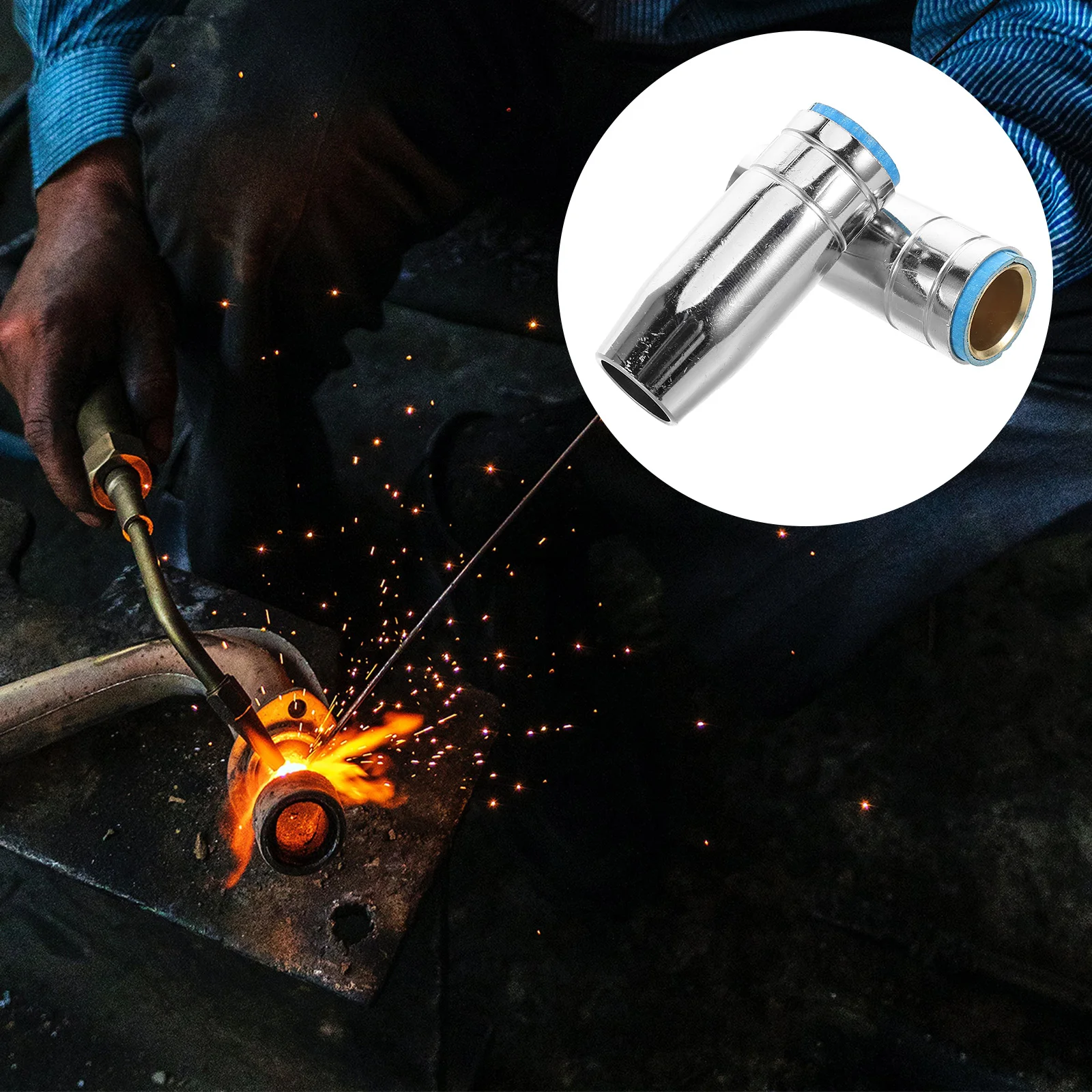 

6pcs Conical Gas Nozzle Shield Cups Brass Welding Torch Nozzle Protection Cap Easy Install Replacement Tips For