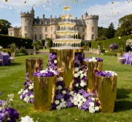 

5 шт./компл.) золотые подставки для цветов, роскошный стол для торта из нержавеющей стали для декора мероприятий/Maz de Pastel para Event qq536