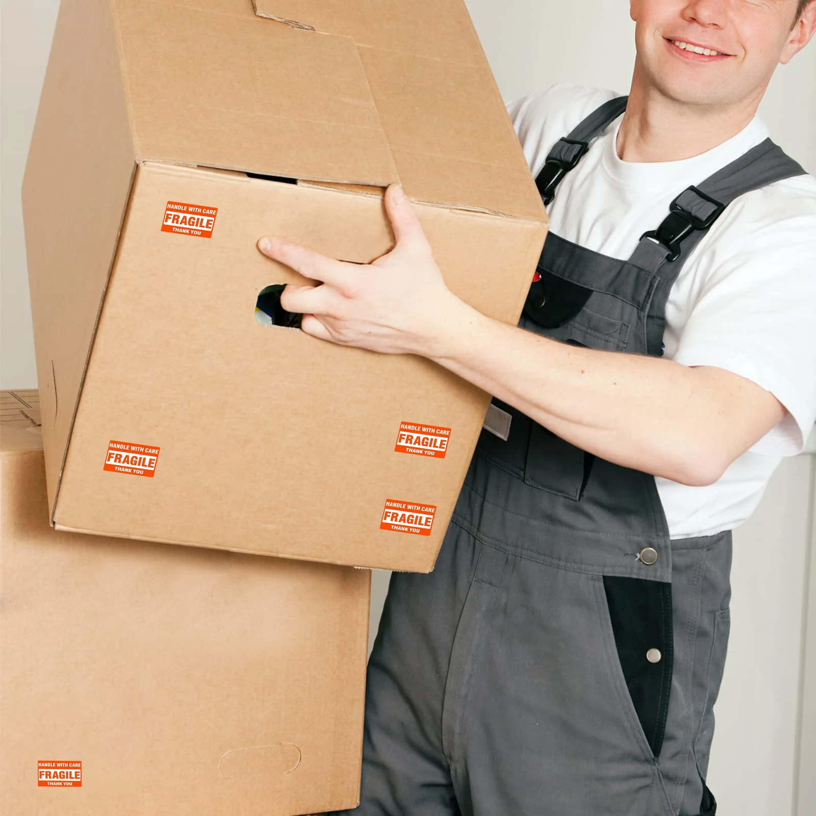 25x45/76x50mm Fragile Labels Waterproof/Tear-Resistant Stickers Thanks Icons for Logistics/Glass/Furniture/Electronics