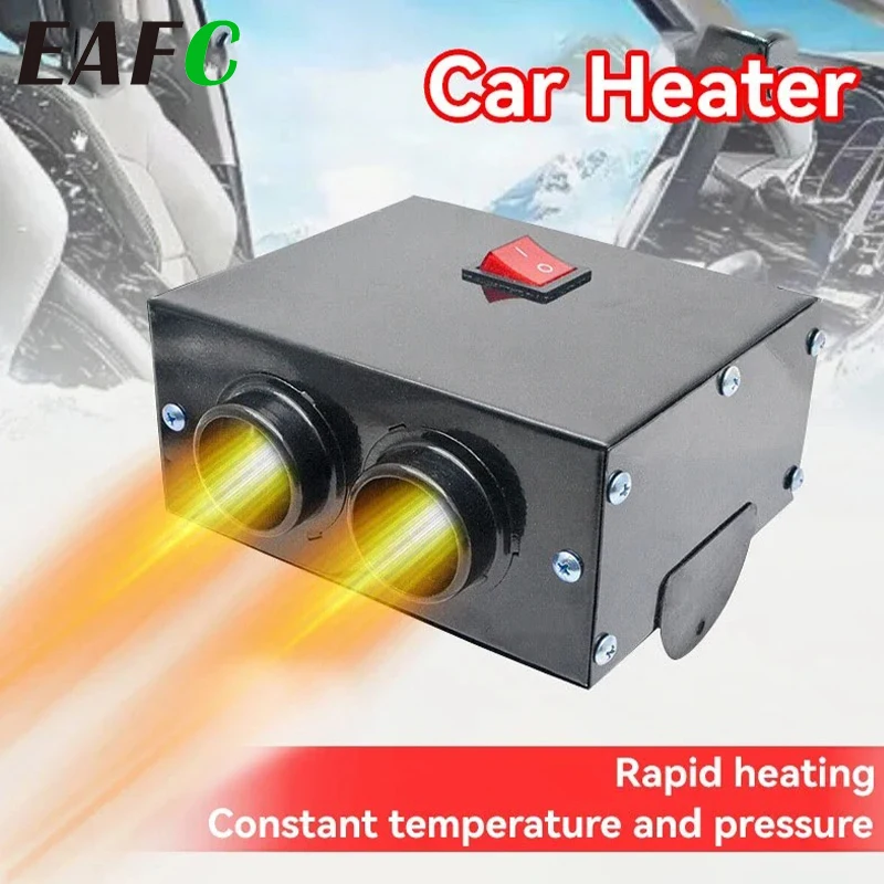 EAFC 12V Car Heater Defogger Car 2 Hole Heating Fan  Defroster Defogger  600W Car Heater Defroster Air Heater Truck SUV Heater