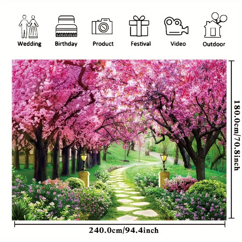 Spring Event Backdrop: Floral & Garden Vinyl, Perfect for Baby Showers, Weddings, Birthdays - Durable, Reusable, Two Sizes