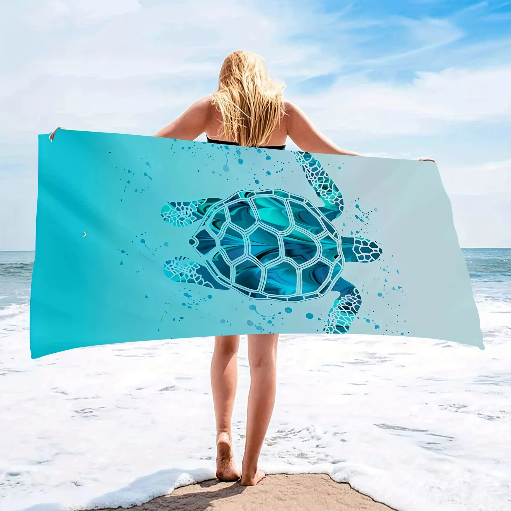 Oversized Quick-Dry Microfiber Beach Towel  Lightweight & Super Absorbent | Stylish Sea Turtle Design