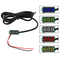 Mini Digital Thermometer 0.28 Inch Two-Line Digital Temperature Gauge Tester LED Display Panel DS18B20 Waterproof Metal Probe