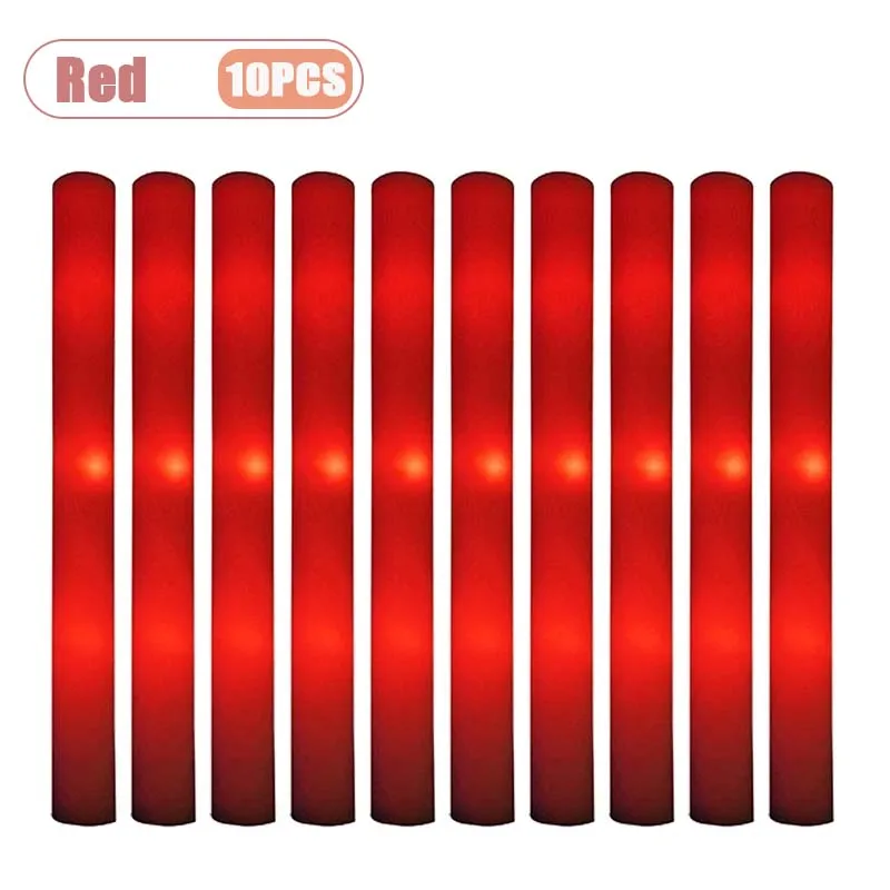10 STKS Spons Glow Stick Light Up Neon Fluorescerende LED Knipperende Bar voor Evenementondersteuning en Cheer Night Party Light Stick