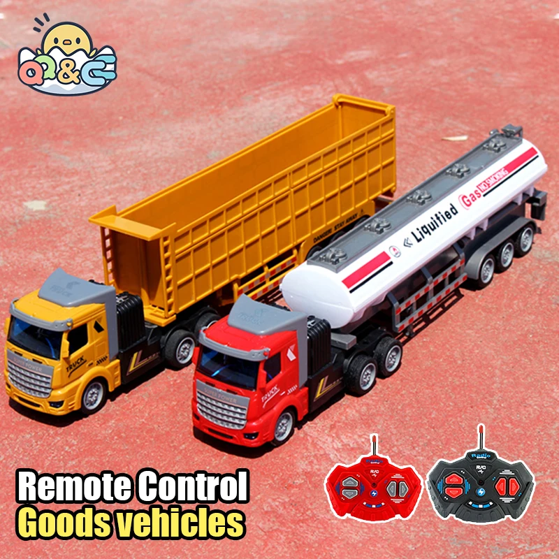 1/48 36Cm Big Rc Truck Model 27 Mhz Wireless Remote Control Dump Truck Transporter Container Truck Rc Car Toys for Boy Kid Child
