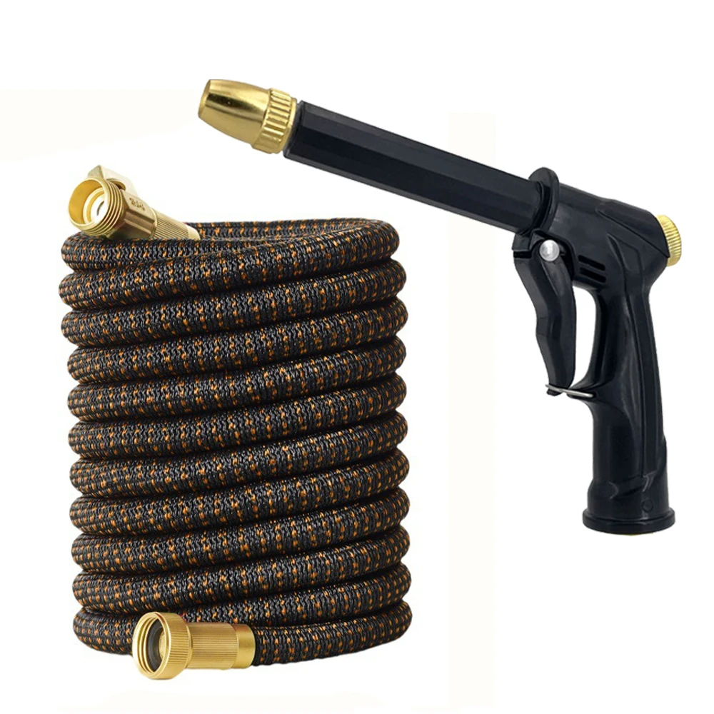 Expandable Garden Water Hose Double Metal Connector Pvc Reel Magic Water Pipes for Garden Farm Irrigation Car Wash High Pressur