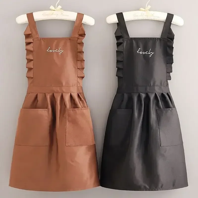 

1PC Kitchen Apron Princess Style Apron Waterproof Floral Restaurant Barista Work Uniform Aprons Suitable for Restaurants/Hotels