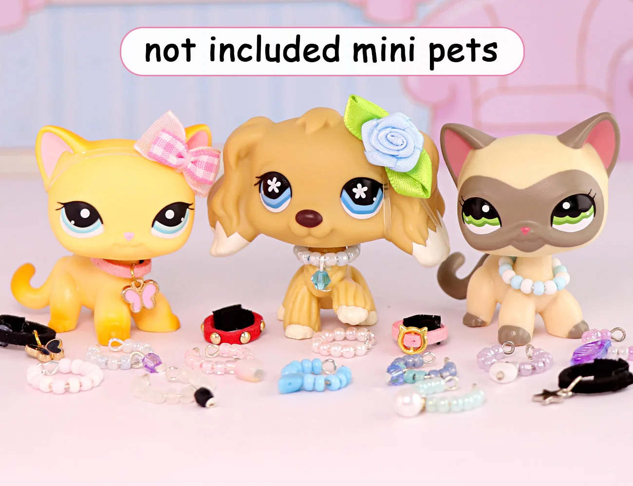 

Mini LPS Pet Shop Accessories Randomly Select 10 Handmade Collars Accessories For Short Hair Cat and Collie (Excluding Toys)