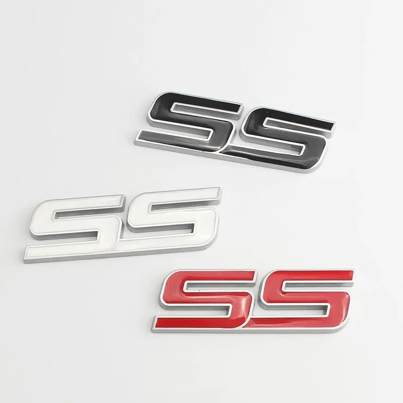 3D Metal Black White Red Logo SS Emblem Car Fender Badge Trunk Decal Fit for Chevrolet Camaro SS Sticker Auto Accessories