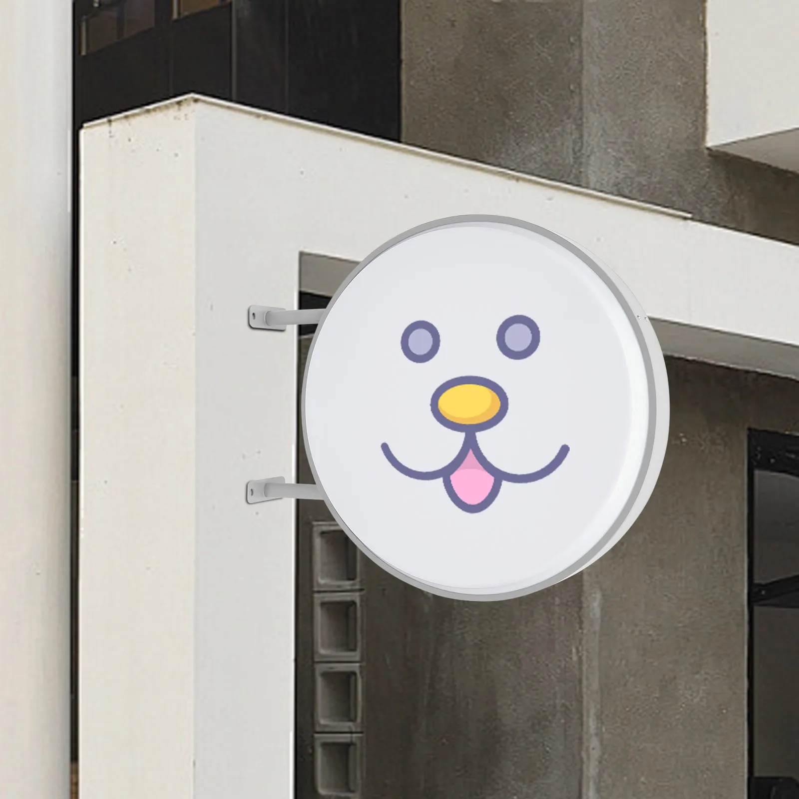 24 Inch LED Double-sided Round Light Box Advertising Light Box Circular Flat 60cm IP65 for Restaurants, Takeaways, Shops,Etc.