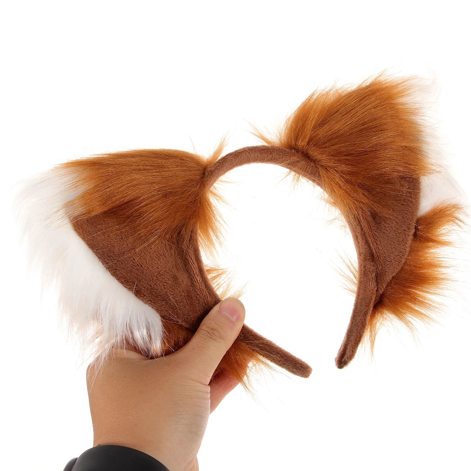 

1 set 1 Set Fox Costume Set Furry Animal Ears Headband Tail Prop Cosplay Role Play Accessories For Halloween Birthday Party