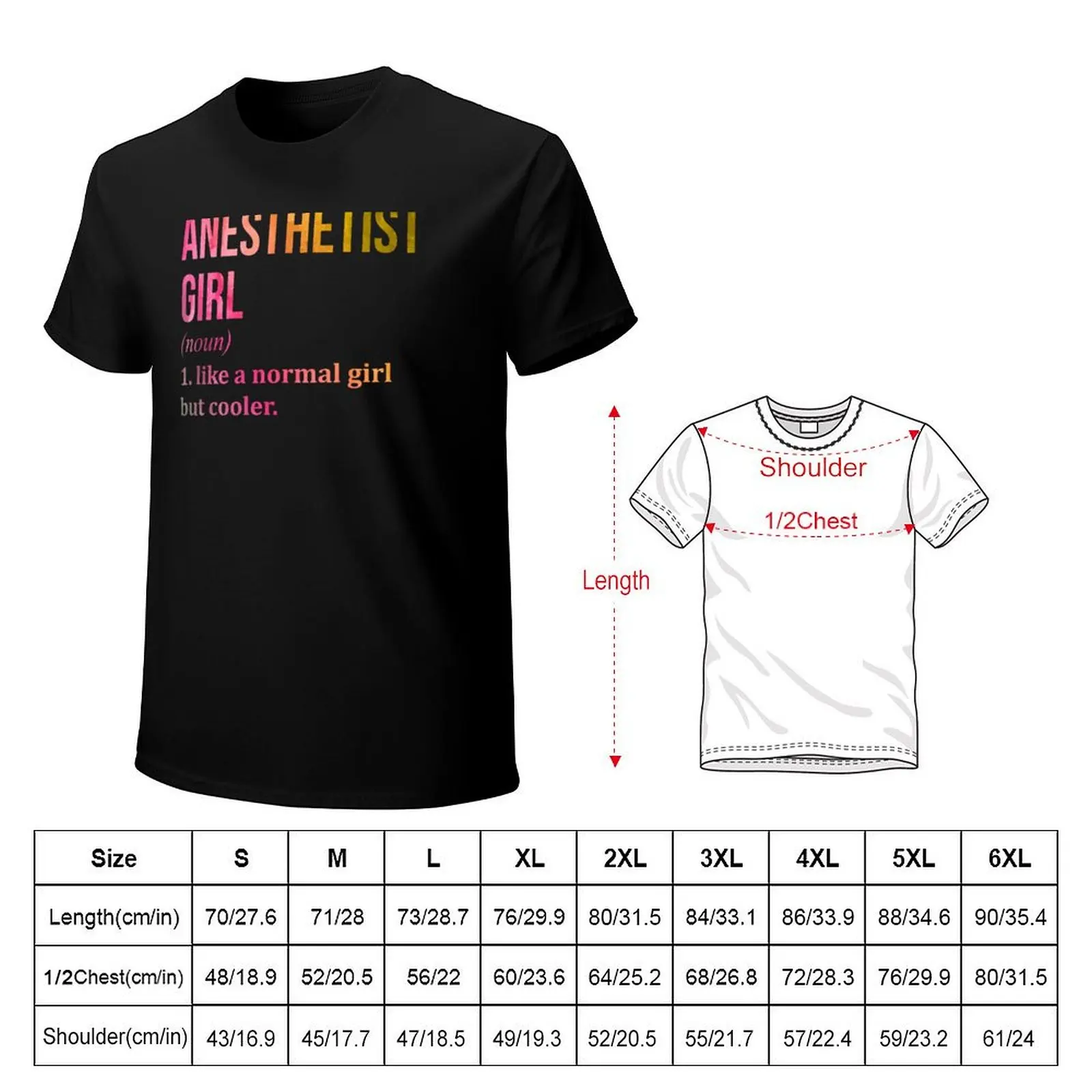 Anesthetist Girl Definition Anesthesia in Watercolor T-Shirt summer clothes Blouse men t shirts