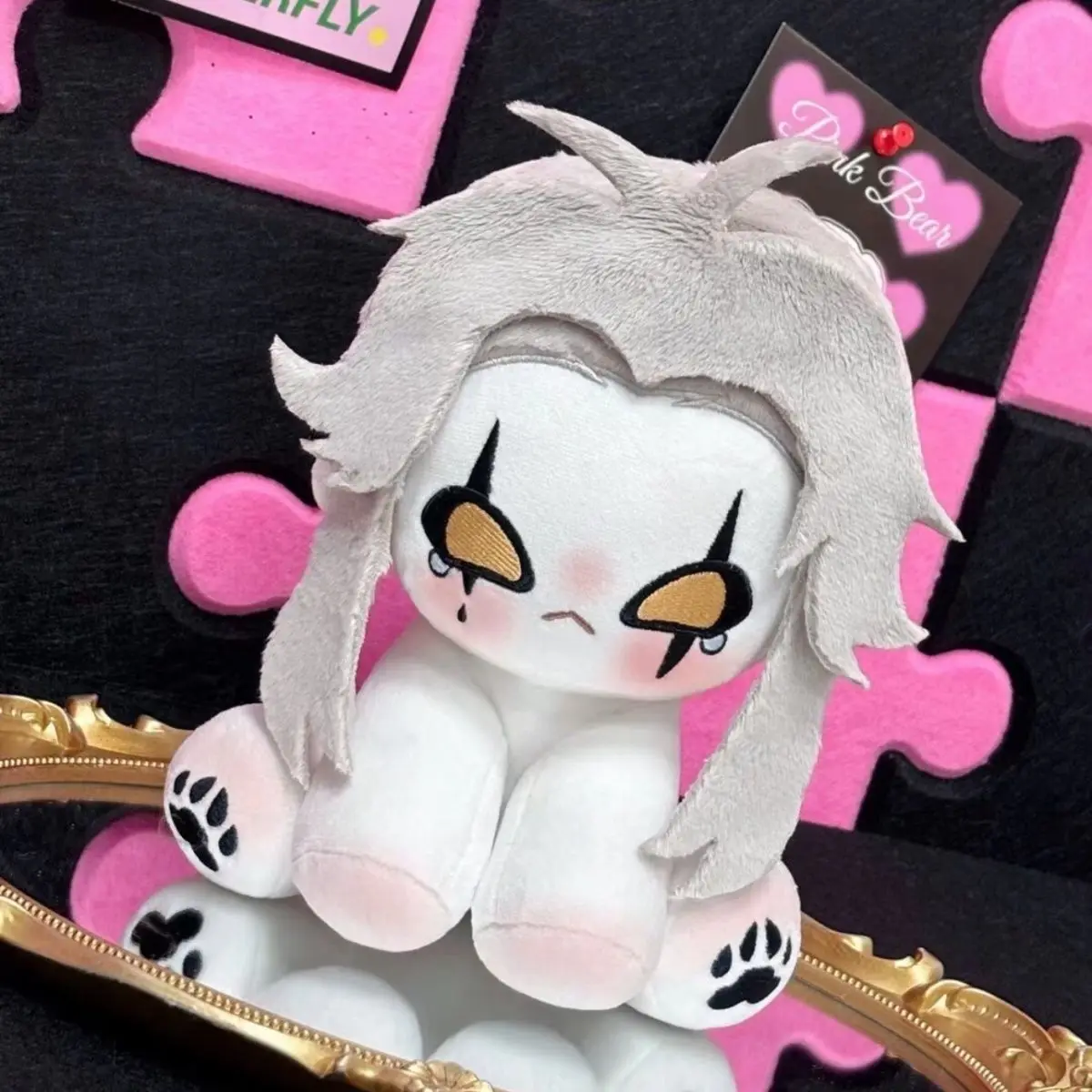 

15cm Anime Game Figure Kawaii Pierrot Doll Plush Toy Stuffed Plushies Puppet Cosplay Sitting Posture Mascot Gifts