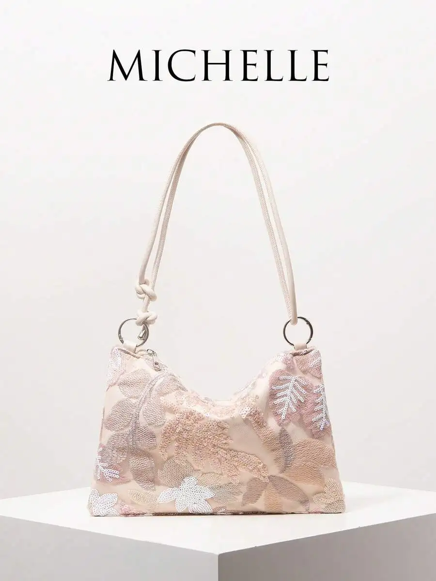 

Floral Embroidered Hollow Out Shoulder Bag For Women Evening Clutch