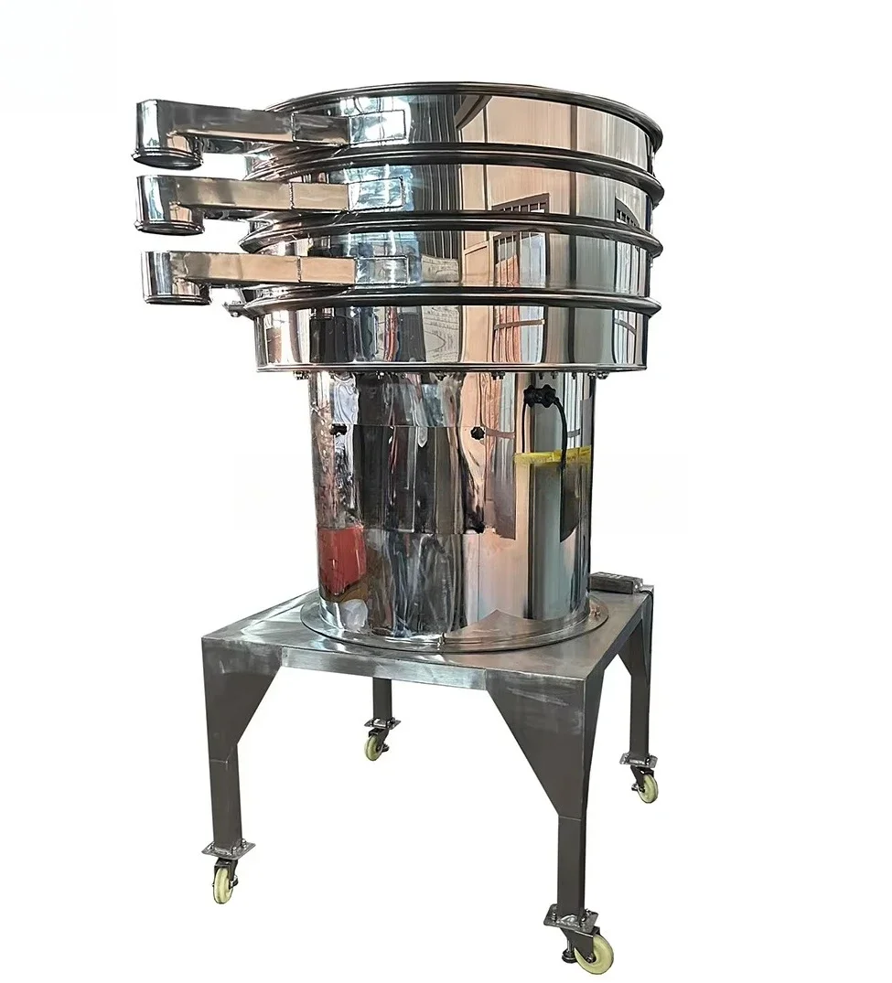 Grain sorting sieve screening machine, stainless steel rotary vibrating screen, grain flour vibrating separator