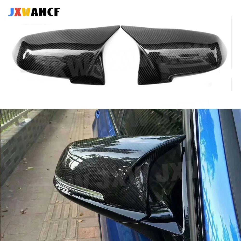 

JXWANCF For 1 2 3 4 Series Carbon Fiber & ABS Rear View Mirror Cover Caps for BMW M3 M4 look F20 F30 F32 F33 F36 X1 E84 12-18