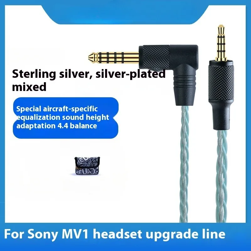 4.4mm Balance Line，Suitable for SON MV1 M1 1A，Pure Silver Headphone Audio Cable，HIFI Music Accessories