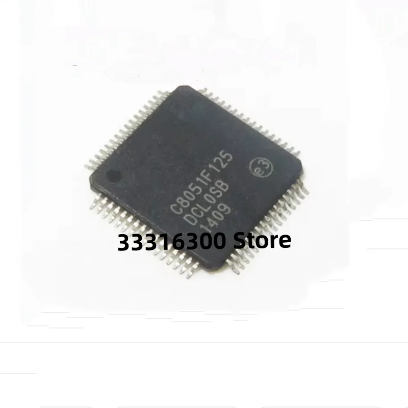 3PCS New C8051F125-GQR  C8051F125   QFP64  Microcontroller chip IC