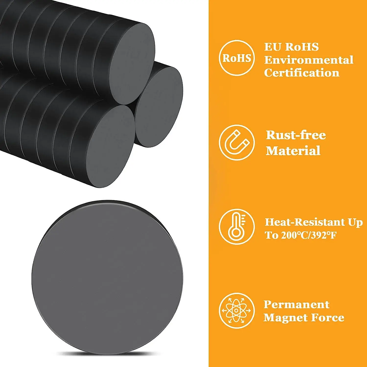 40~80pcs 20x5 Black Ferrite Magnet Round Y30 Strong Magnetic Rare Earth Permanent Magnets Industrial Crafts Refrigerator Magnets