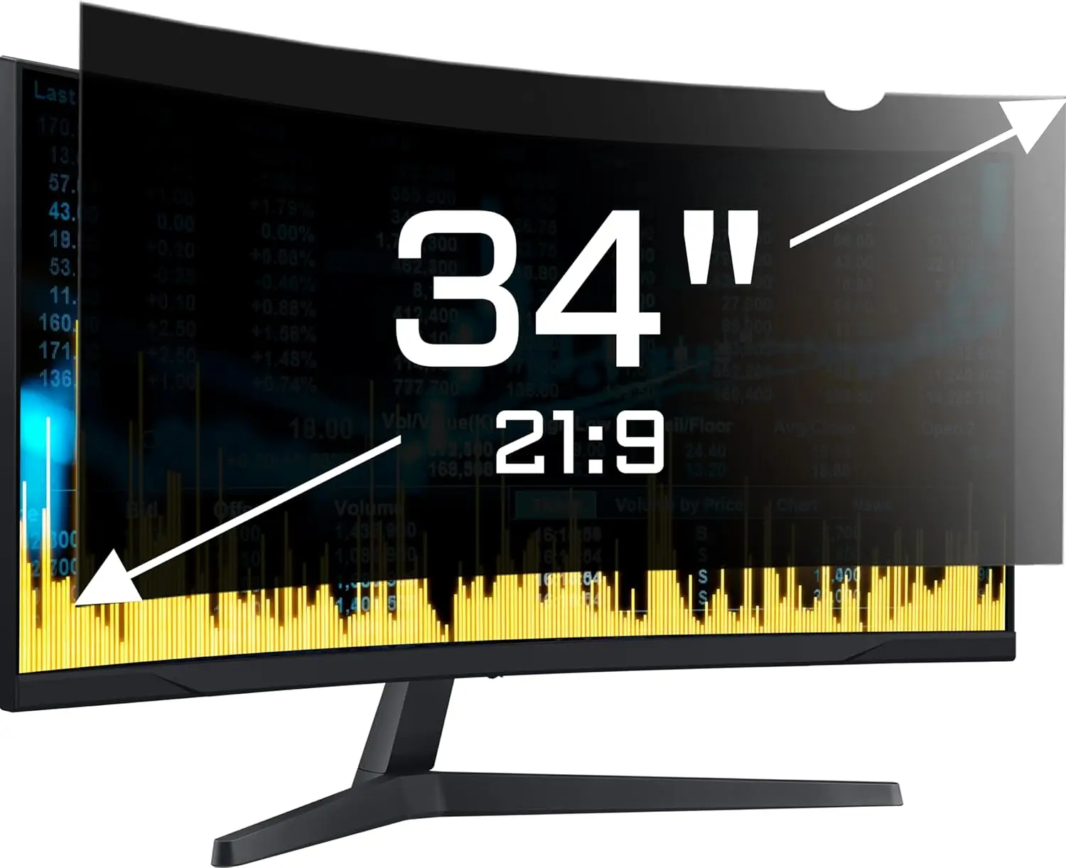 34" Curved Monitor Privacy Screen, 21:9, Anti-Glare & UV Protection