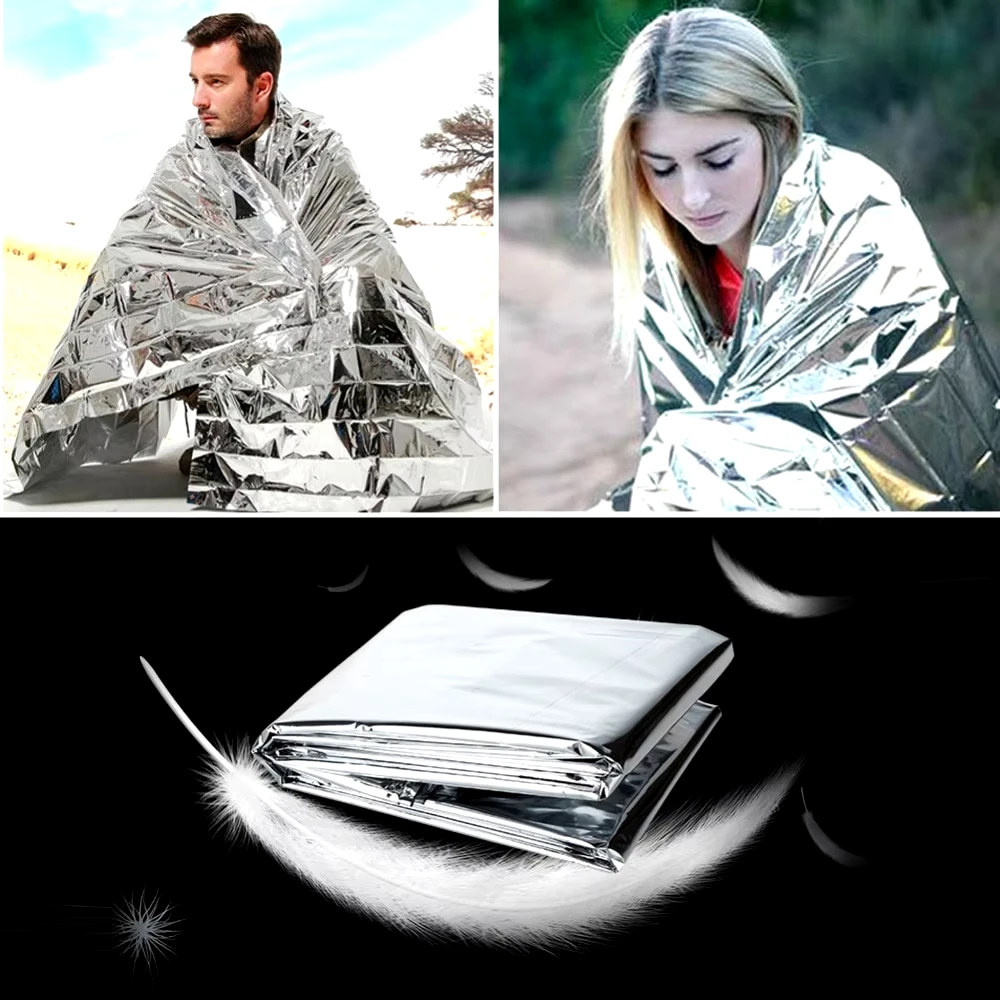 Outdoor hiking portable small camping supplies First aid blanket Emergency survival blanket Heat blanket Sun protection blanket