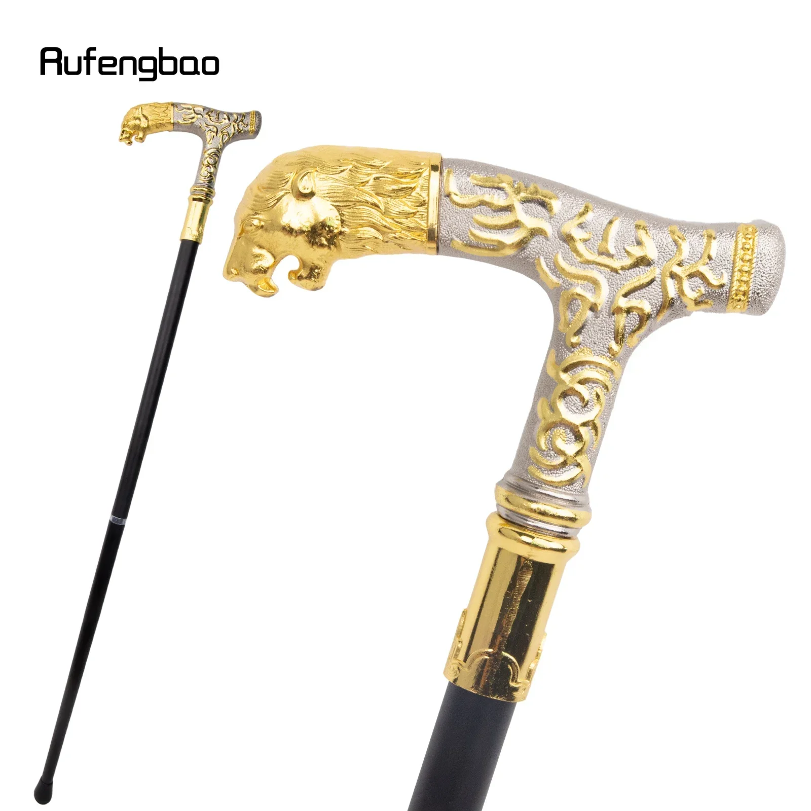 Роскошная трость с ручкой золотого и белого льва, вечерние модные элегантные трости для выступлений, сценическая трость 89 см