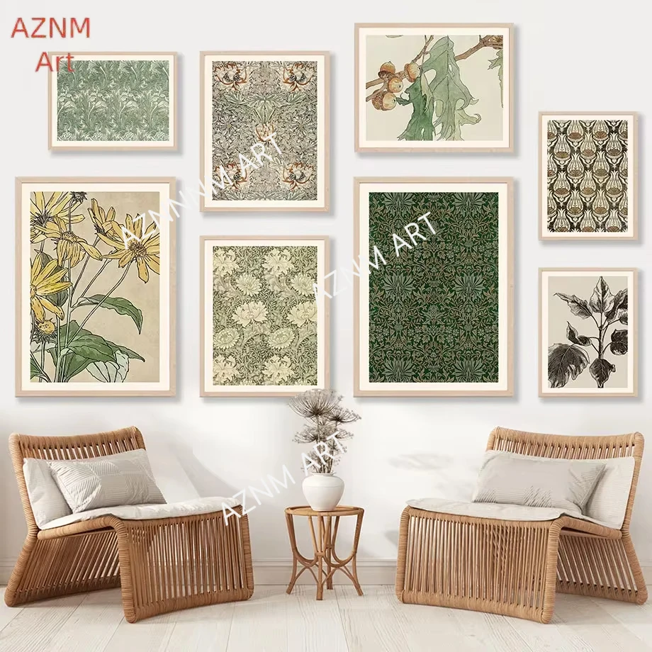 Vintage William Morris Blatt Botanische Ausstellung Wand Kunst Leinwand Malerei Poster Und Drucke Wand Bilder Für Wohnzimmer Dekor
