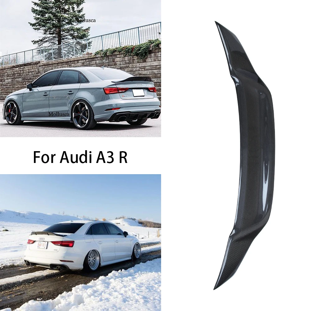 

For AUDI A3 S3 RS3 8V R Style Real Carbon Fiber Material Rear Spoiler Trunk Wing 2013-2020