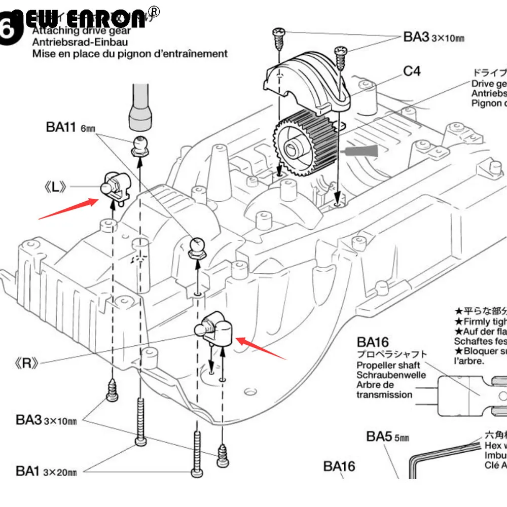 Nuevo ENRON CNC aleación pequeño amortiguador superior delantero y trasero montaje de choque para coche modelo Rc 1/10 Tamiya CC01 CC-01 piezas de mejora