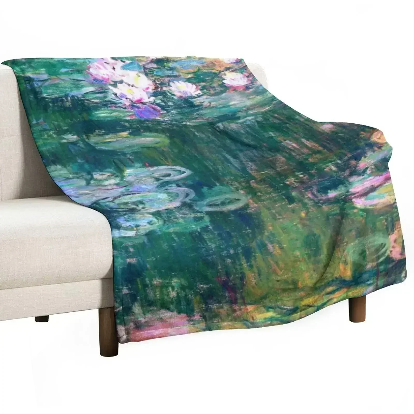 Water Lilies monet Throw Blanket Bed Shaggy valentine gift ideas Giant Sofa Thins For Baby Blankets