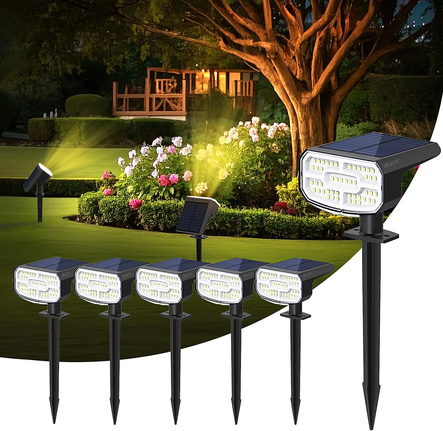 Outdoor Wall Lights Glass Metal 5in Solar Powered Auto On Off Spring Black
