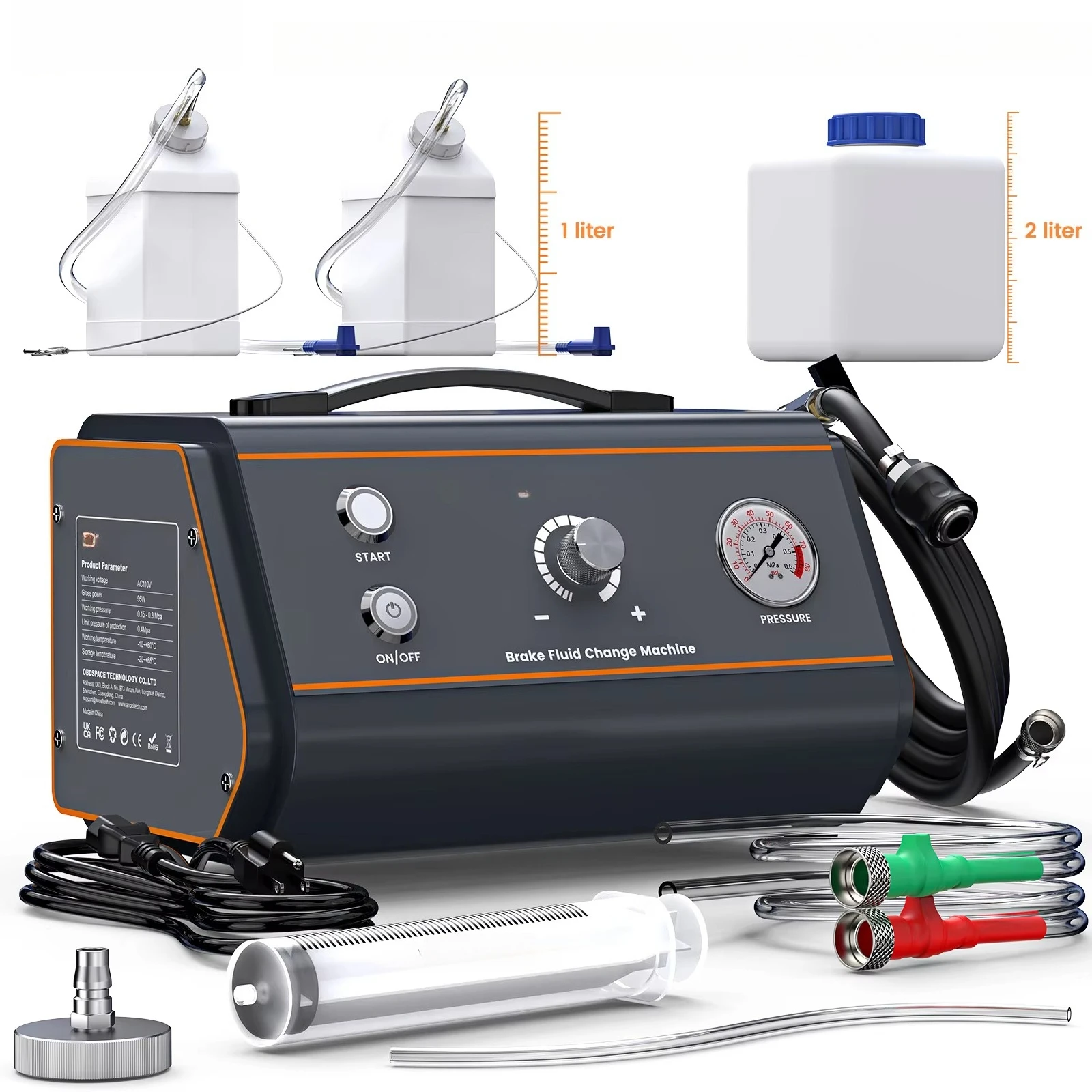 ANCEL BR1000  Brake Oil Filling Changer Extractor Machine Electric Pulse Vacuum Transfer Pump Clean the Pipeline 0.2MPa