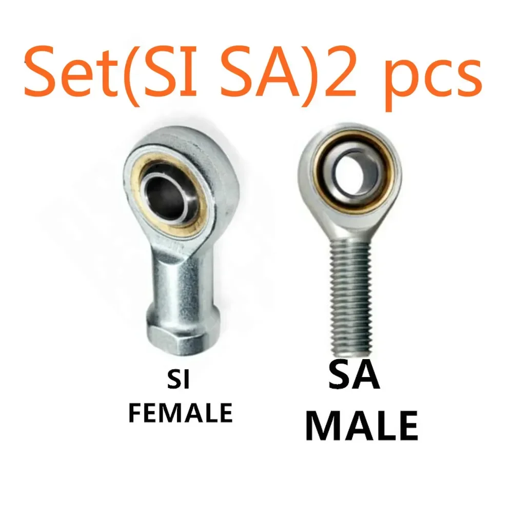 2pcs  Rod End Joint  Bearing SI SA SIL SAL 5 6 8 10 12 14 16 TK Metric Male Left Female Right   Thread  Steel