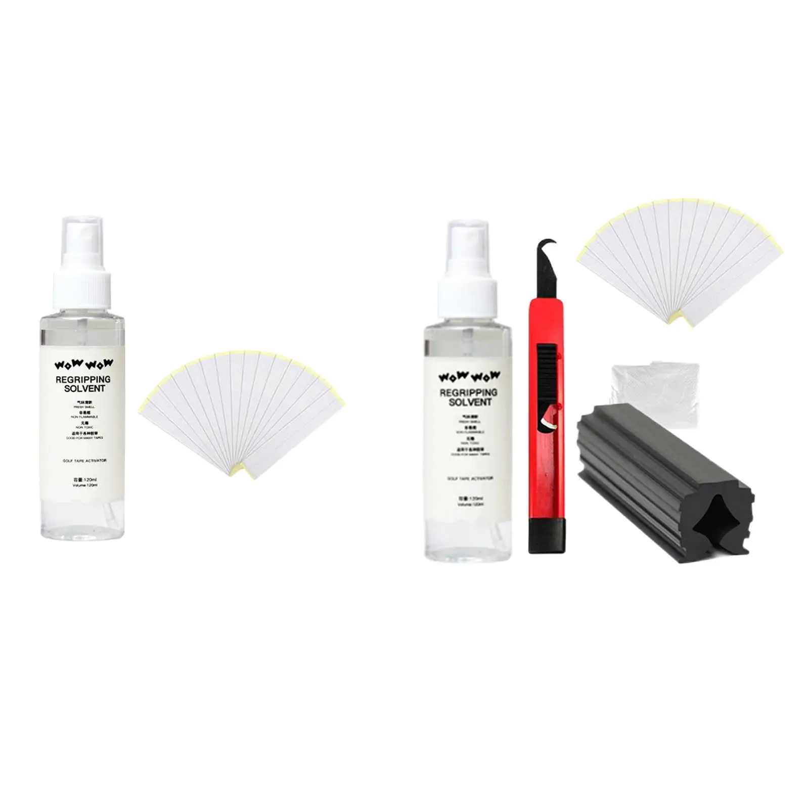 Regripping Golf Club Grip Tape Kit Double Sided Adhesive Tape with Solvent for Golf Stick Handle Replacement and Repair