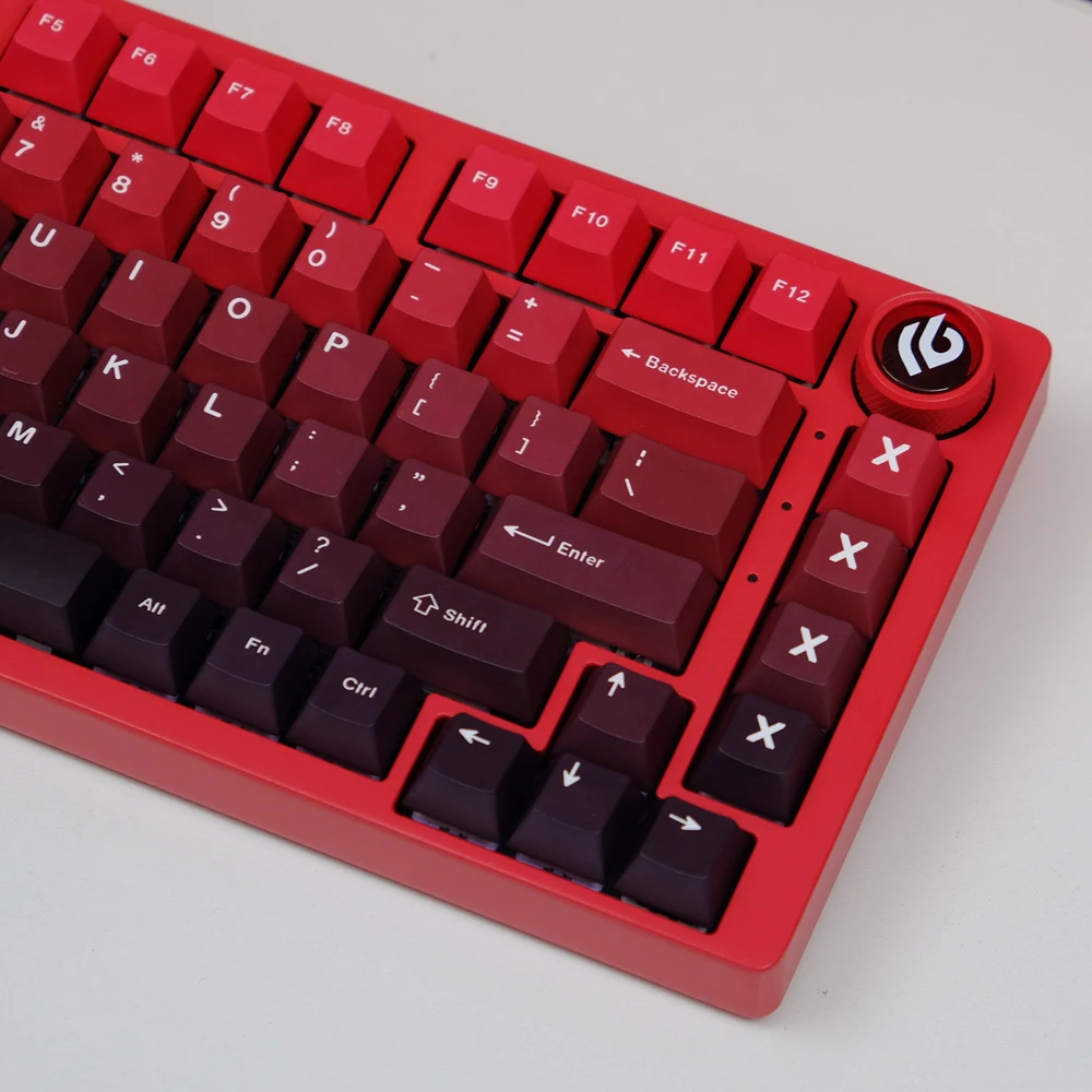 Red Luck Gradiente Keycaps Set, Perfil Cereja, PBT Dye Sublimação Key Cap para MX Jogo Mecânico, Acessórios Teclado, 1 Set