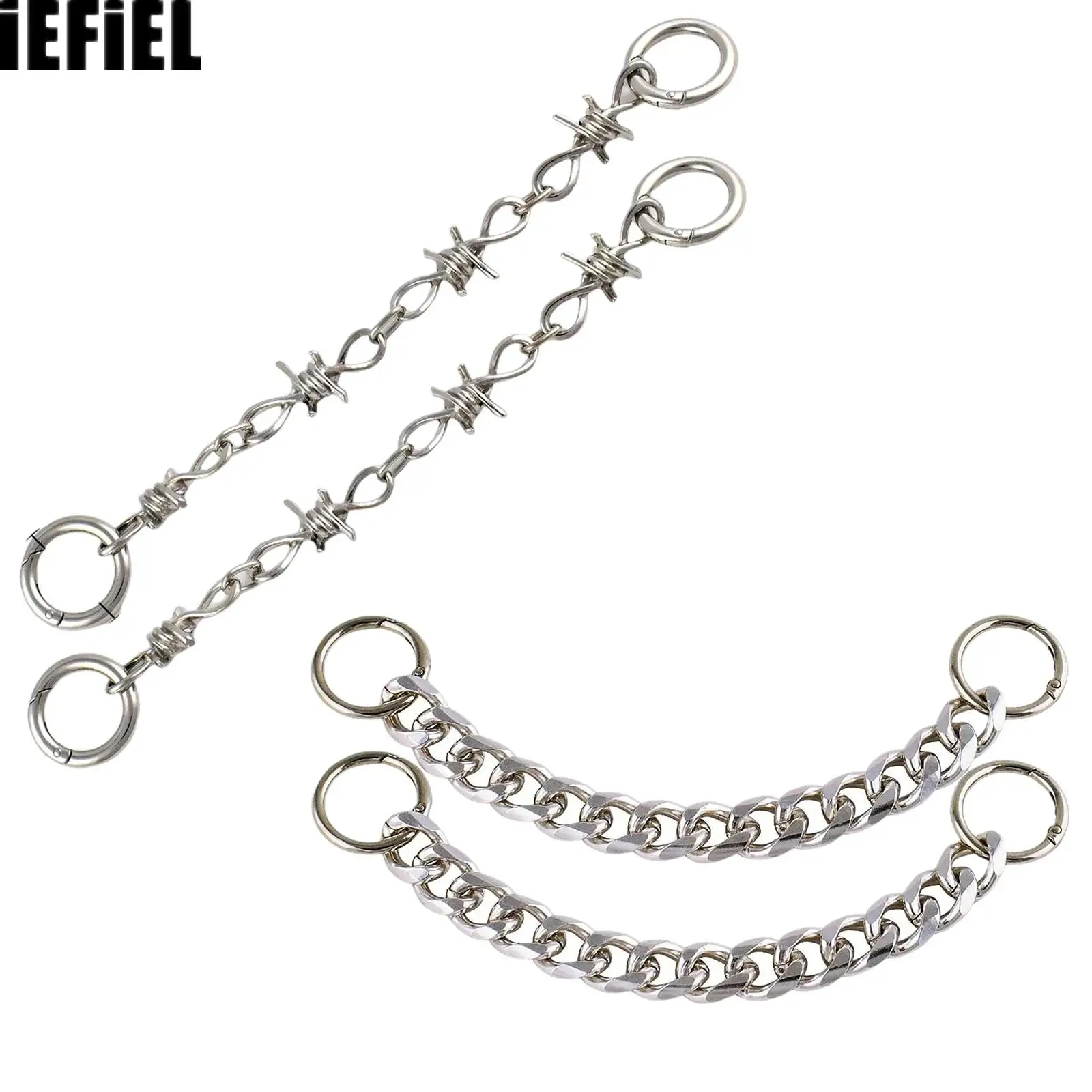 

Men Women Shoes Metal Chain Spikes Charms Cool Punk Barbed Chain Charms for Sandals Accessories Shoe Decorations