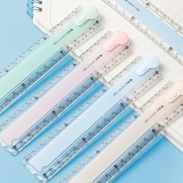 Multifunctional Foldable Ruler 4 Colors Optional Clear Scale Portable Design for School Home Office Geometric Drawing Measuring 2