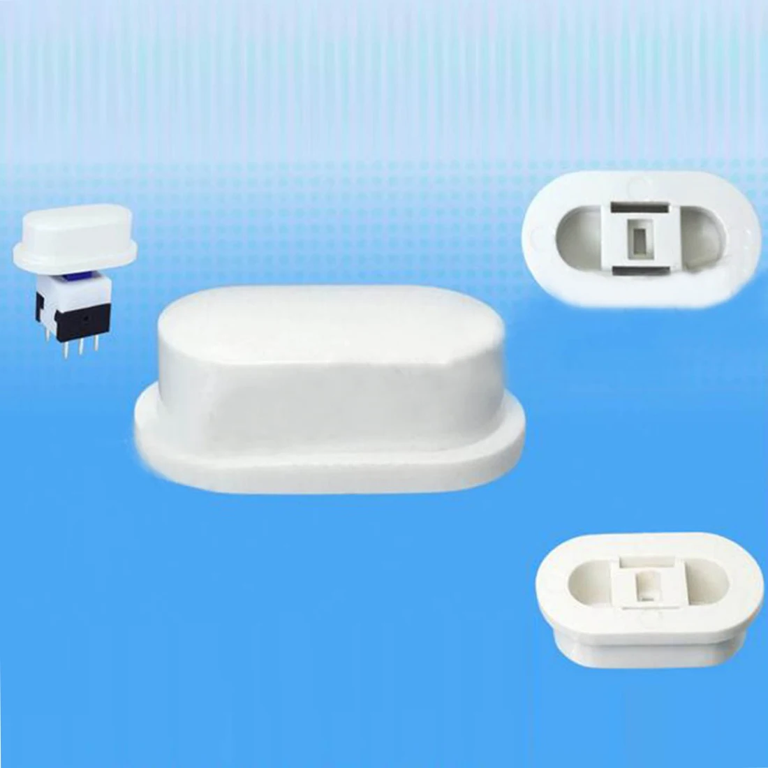 

200 шт., эллиптические круглые колпачки для кнопок, самоблокирующиеся колпачки для переключателей 18*10*7 мм, крышка кнопок для высоты 5,8/7/8/8,5 мм