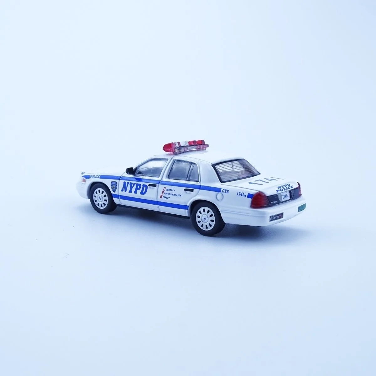 Mini 1/64 Ford Crown Victoria & NYPD New York Police Car set modello di auto in lega bianca/nera