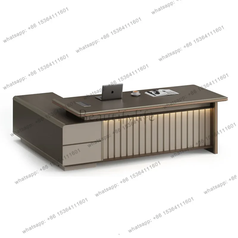 D14Desk light luxury high-end aluminum alloy bench simple modern high-end office furniture