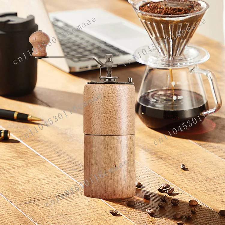 Suitable for convenient adjustable retro hand crank wooden bean grinder coffee small grinder household