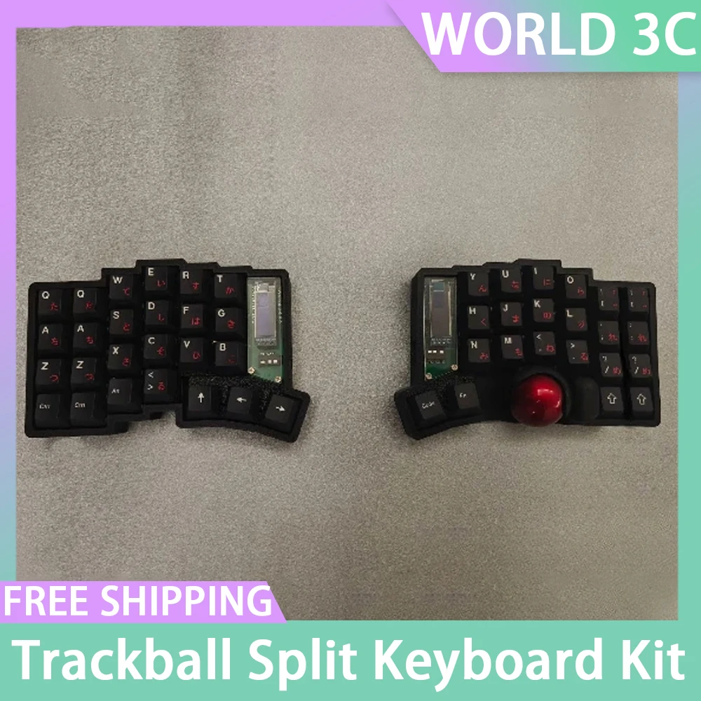 

Trackball Split Keyboard Kit Layout Prog Rammable Vial Trackball 39/47/59 Key Custom Rgb Hot Plug Split Keyboard Kit Ergonomic