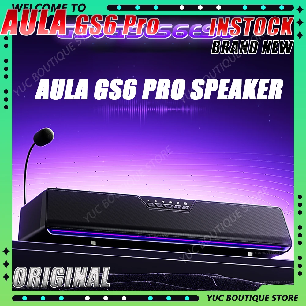 

Новые игровые колонки AULA GS6Pro, проводная Bluetooth-саундбар для киберспорта, настольный динамик, микрофон с шумоподавлением, домашний компьютер
