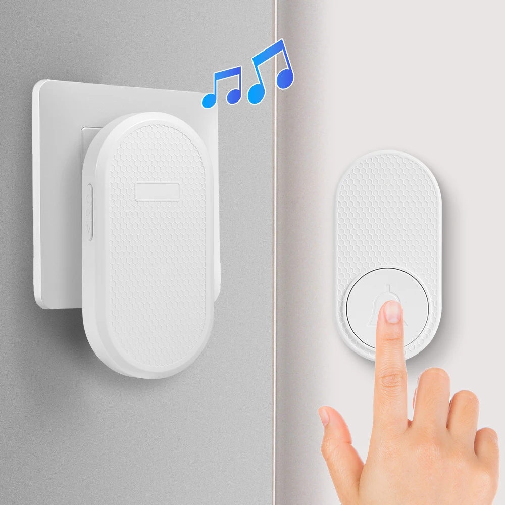 KERUI Smart Wireless Door Bell 150M Long Transmission Distance Doorbell with 33 Ringtones Chime Button with Battery M558